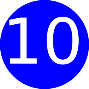 Blue, Rounded,with Number 10 Clip Art