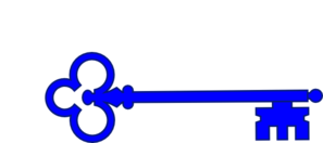 Blue Skeleton Key Clip Art - Skeleton Key Clipart