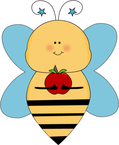 Blue Star Bee with an Apple