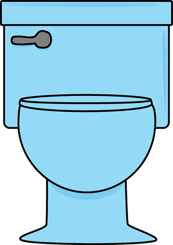 Blue Toilet - Clip Art Bathroom