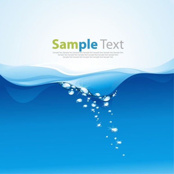 Blue Water Wave Vector Illust - Water Waves Clipart