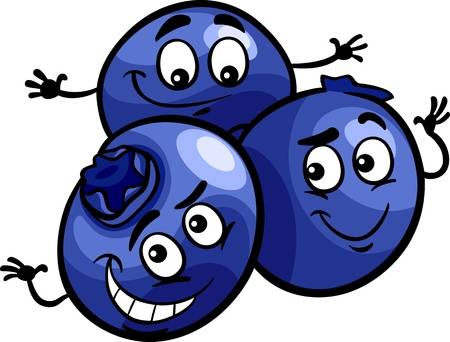Cartoon Illustration of Funny Blueberry Berry Fruits Food Comic Character  Illustration