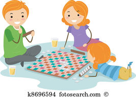Family Playing Board Games .
