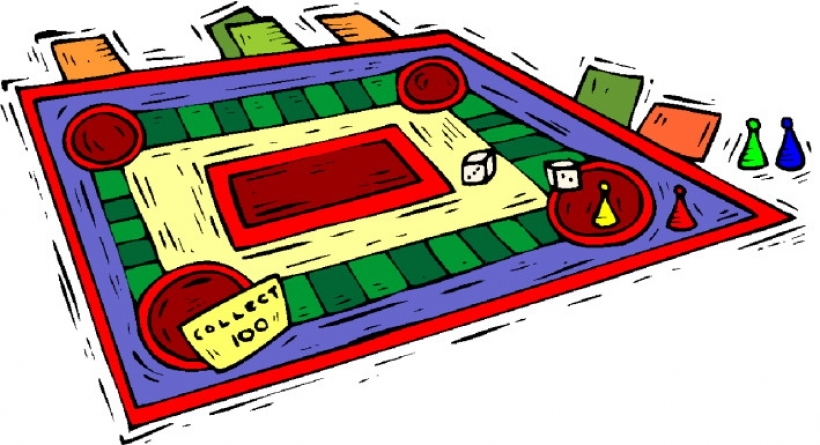 Playing Monopoly Game Clipart