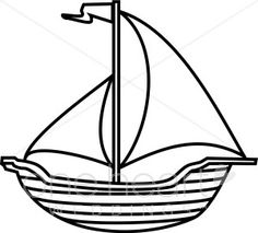 Boat Black And White Clipart.