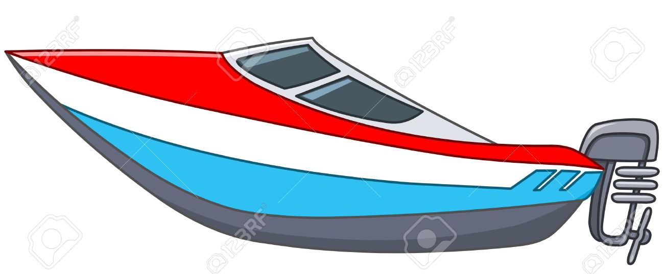 Cartoon motor boat