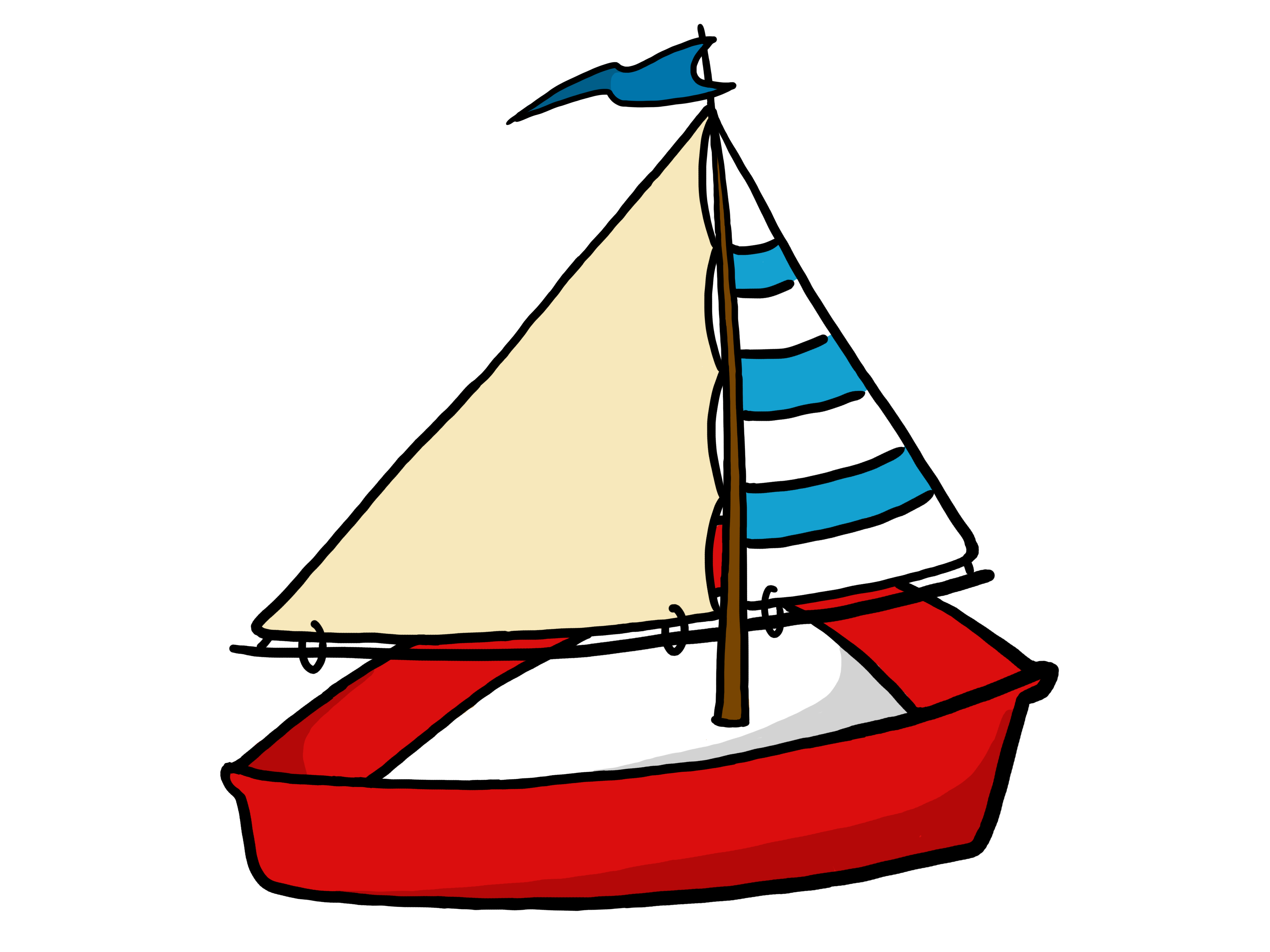 Yacht boat cartoon clipart .