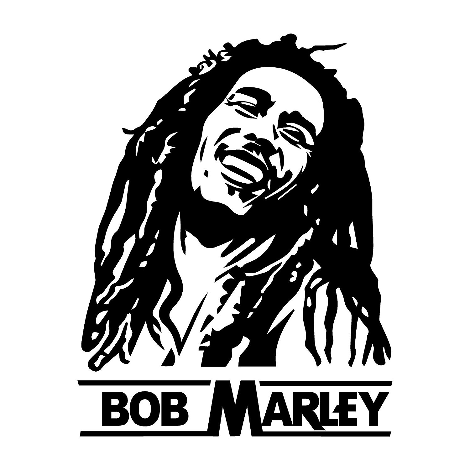 Amazon clipartlook.com: Bob Marley - Silhouette - Wall Decal, Vinyl Decor Sticker  (Choose A Size u0026 Color): Handmade