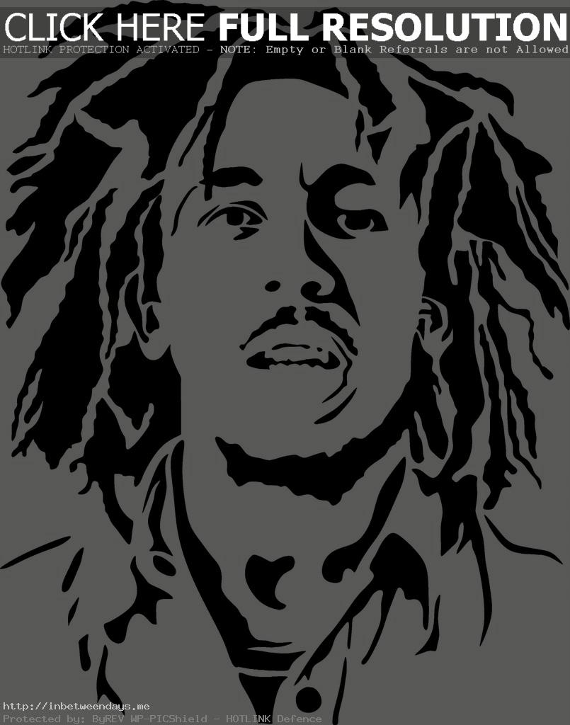 Bob Marley Black And White Stencil More Fantastic Magnificent