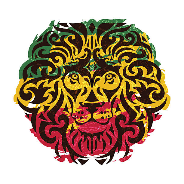 rasta lion vector vector art illustration