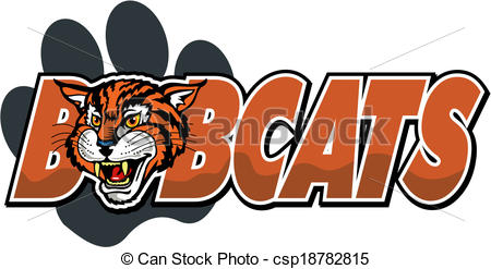 ... bobcat mascot design with paw print and cute bobcat head bobcat mascot Clipartby ...
