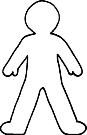 ... Body outline clipart black and white ...