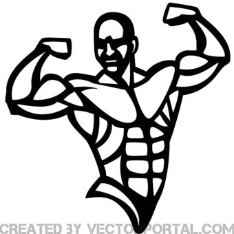 Bodybuilder Illustration Free - Body Builder Clip Art