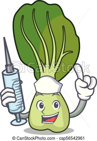 Nurse bok choy character cartoon - csp56542961
