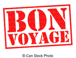 ... BON VOYAGE red Rubber Stamp over a white background.