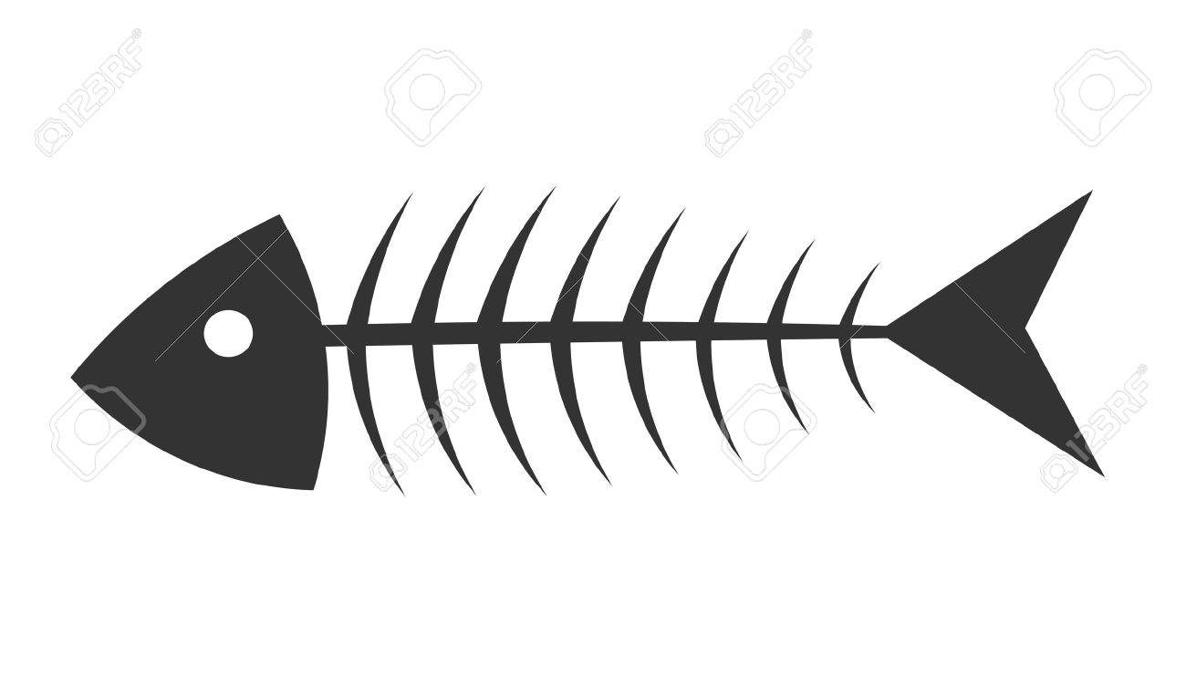 Fishbone. Vector illustration - Bone Clipart