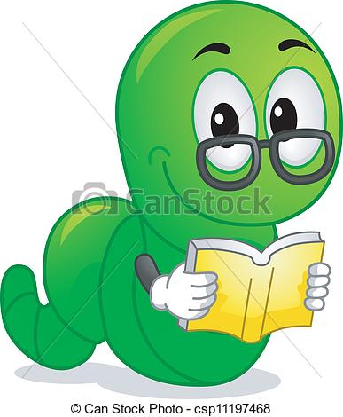... Bookworm Mascot - Mascot Illustration Featuring a Worm.