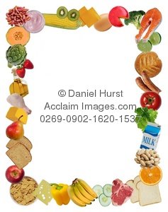 border of food objects - Food Border Clip Art