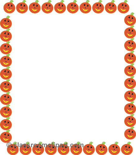 Borders Pumpkin Rectangle Border Classroom Clipart