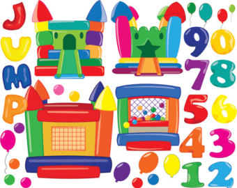 Bouncy house Digital Clipart  - Bounce House Clip Art