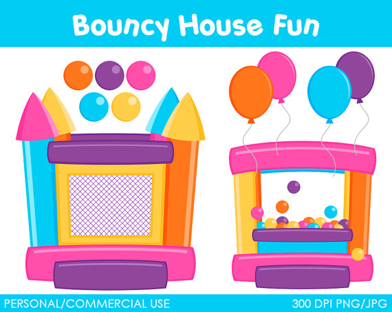 Bouncy House Fun Clipart Digital Clip Art Graphics For Personal Or