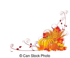 Bountiful Harvest - Seasonal background with plump pumpkins,.