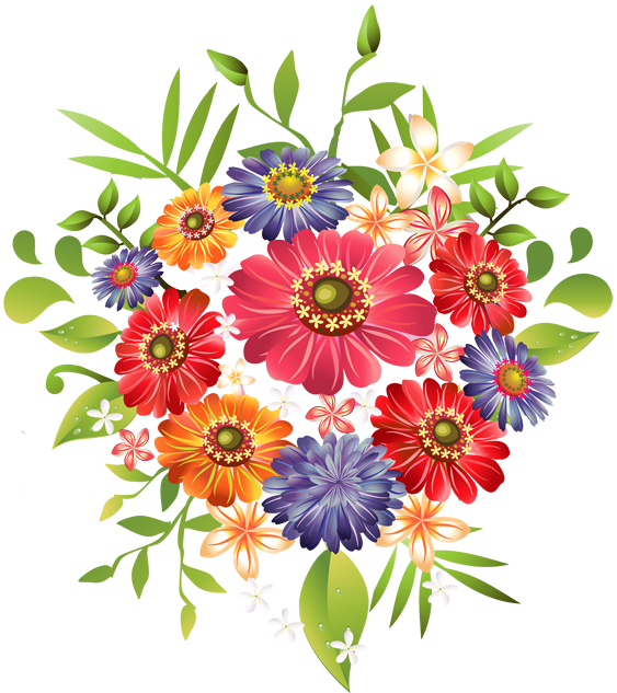 Bouquet Of Summer Flowers Cli - Bouquet Of Flowers Clip Art