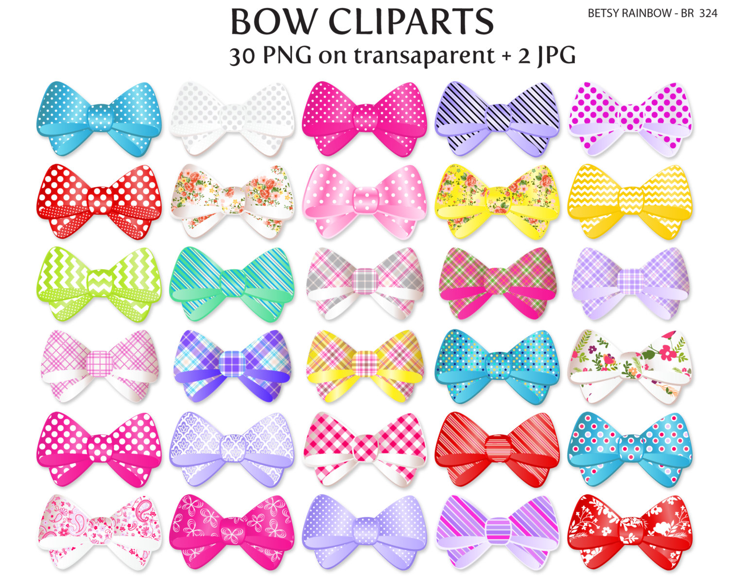 Bow cliparts PNG and JPG, bow clipart, girl, ribbon - BR 324