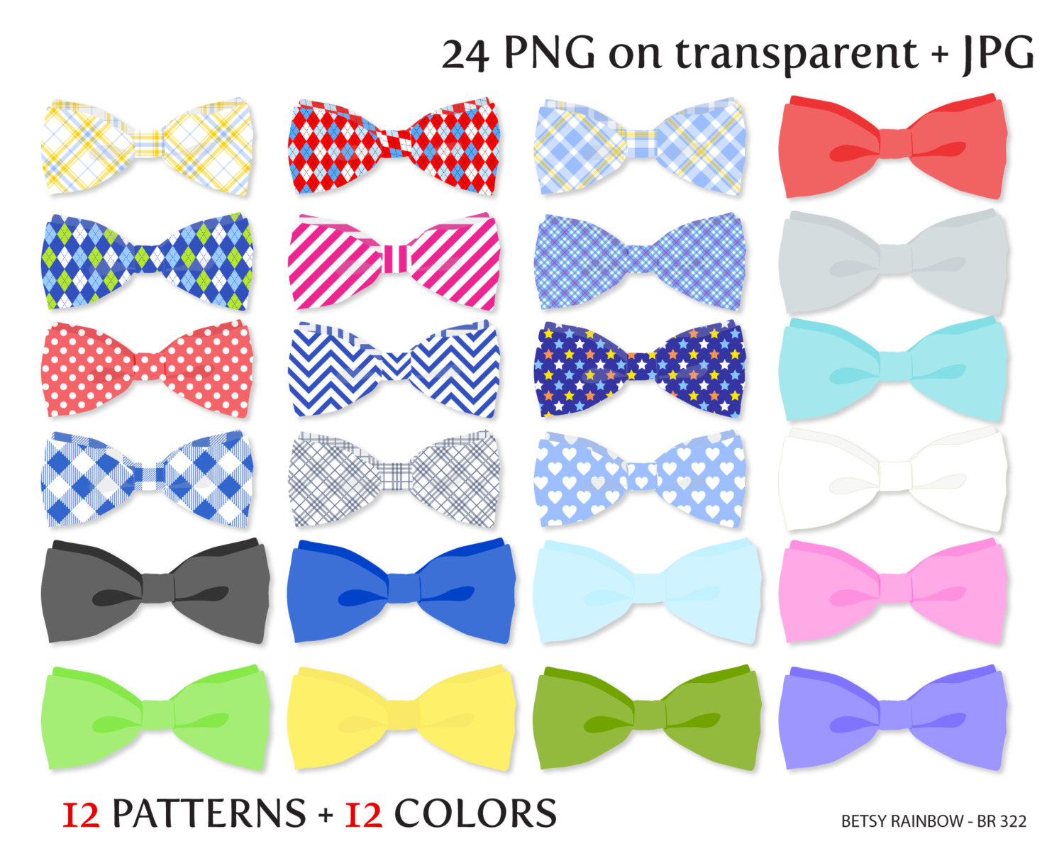 Bow tie clipart, PNG and JPG, - Clip Art Bows