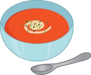 Bowl Full Of Tomato Soup With - Soup Clip Art