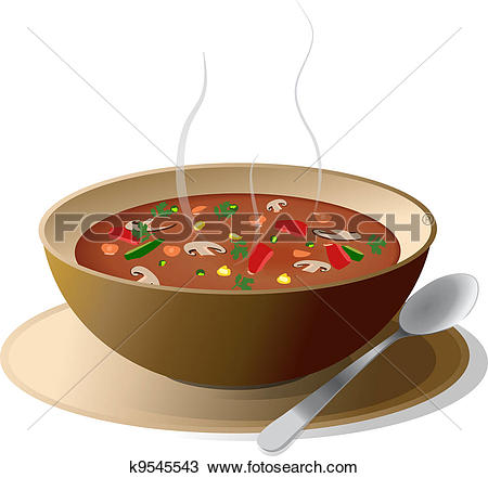 Bowl of hot vegetable soup - Bowl Of Soup Clipart