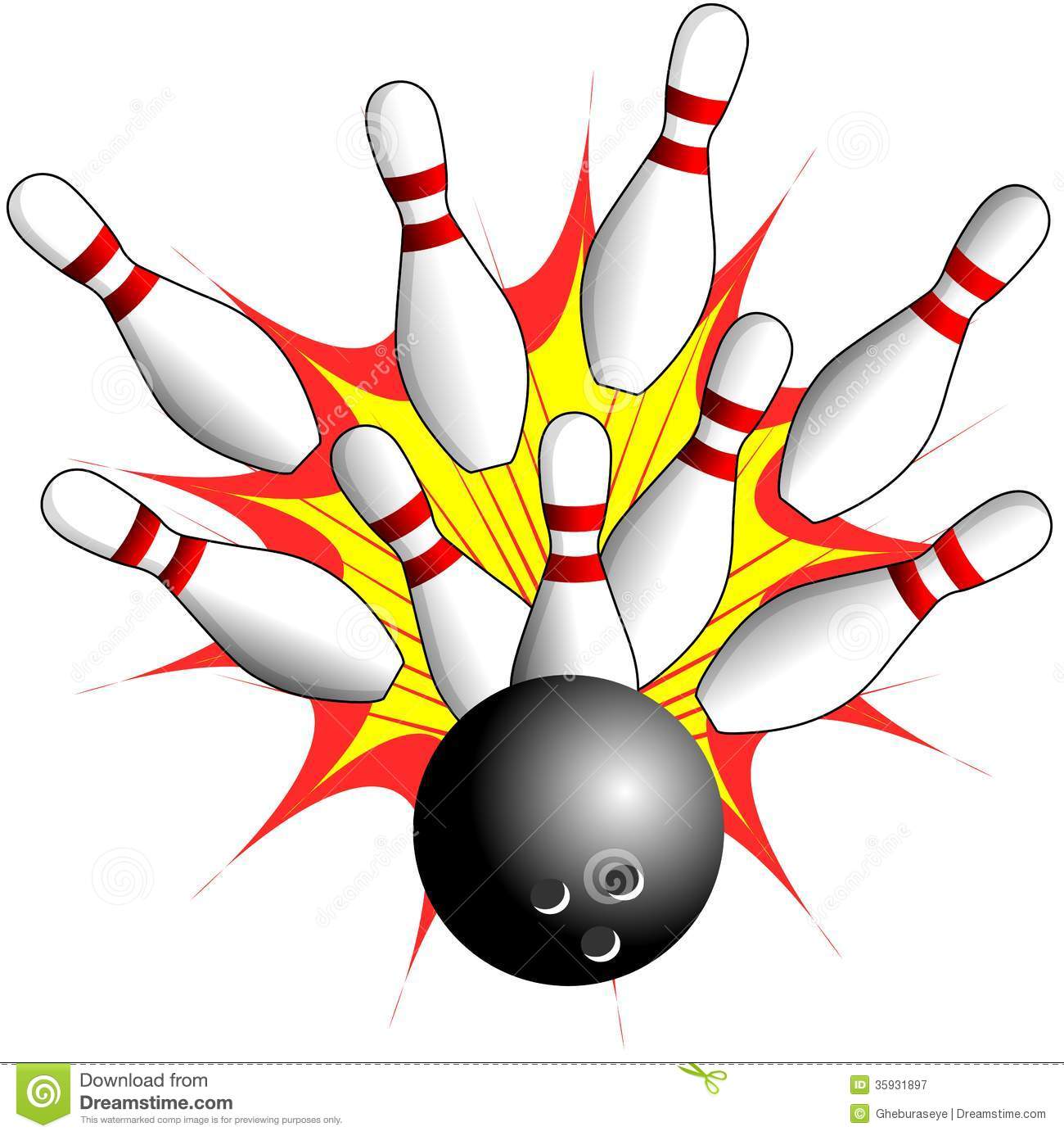 Bowling clipart black and