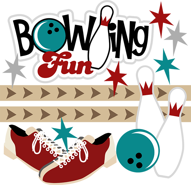 cartoon bowling pin and ball.