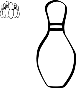 Bowling pin clipart black and white ...