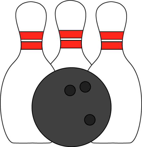 Bowling Pins and Ball - Clip Art Bowling