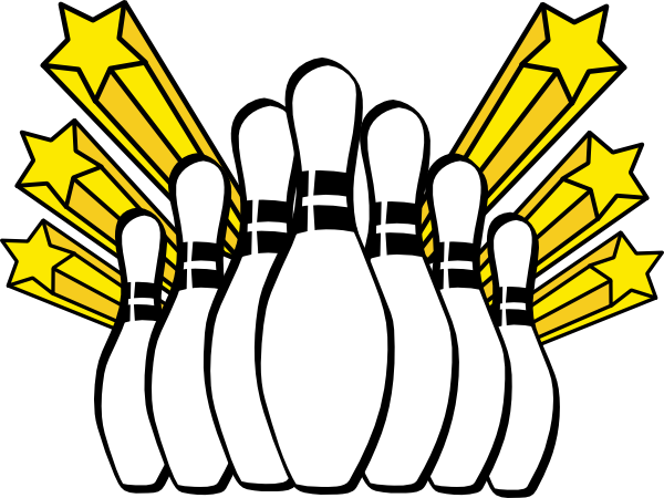 Bowling Pins Clip Art At Clke - Clipart Bowling