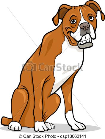 boxer purebred dog cartoon .