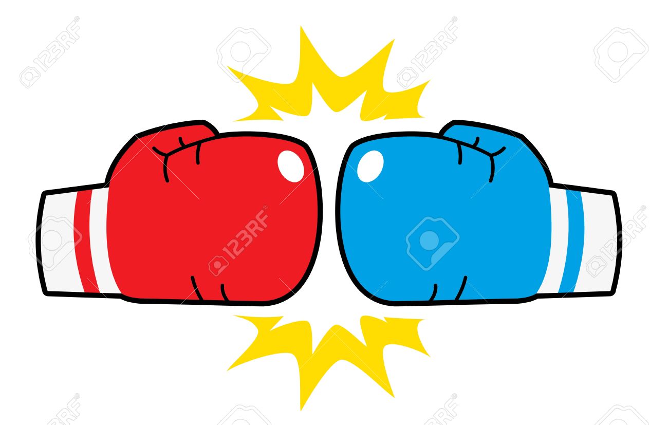boxing gloves hit, red and .