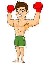boxing player giving winning aggressive expression clipart. Size: 70 Kb