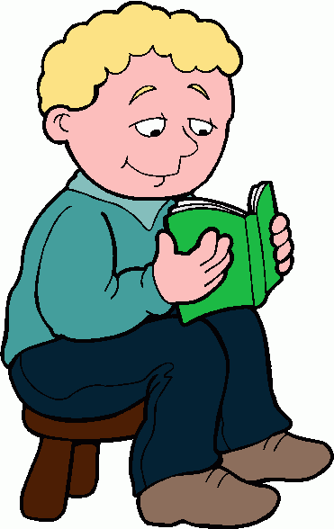 boy reading clipart
