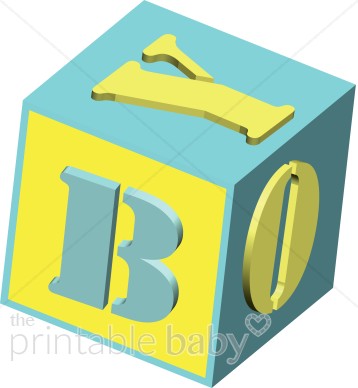 BOY 3d blue and yellow baby b - Baby Blocks Clipart