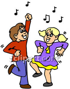 Boy And A Girl Dancing Together Royalty Free Clipart Picture