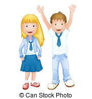 ... Boy and girl in school uniform
