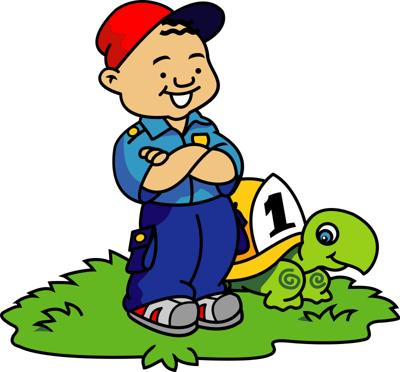 Boy and Turtle clip art from  - Clip Aret