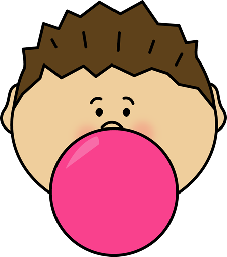 Boy Blowing Bubblegum Bubble - Bubble Gum Clip Art