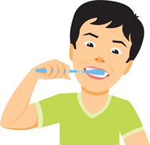 Boy brushing his teeth clipart. Size: 88 Kb