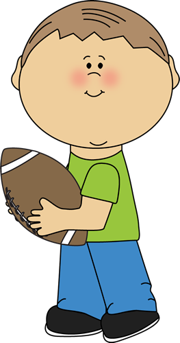 Boy Carrying a Football - Clipart Of Boy