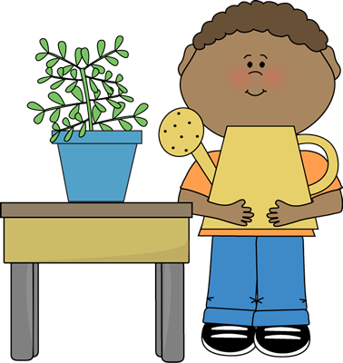 Boy Classroom Plant Helper Cl - Teacher Helper Clipart