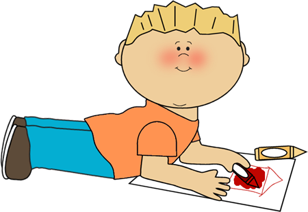 Boy Coloring Clip Art Image Boy Laying On The Floor Coloring A