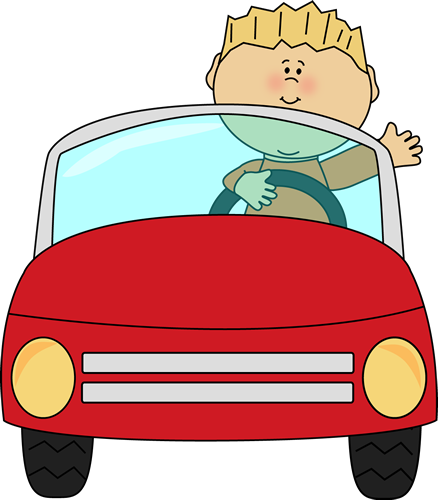 Boy Driving A Car Clip Art Image Blond Boy Driving A Red Car